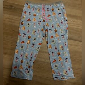 Jane and Bleecker Blue Pajama Pants with Costco Print XXL